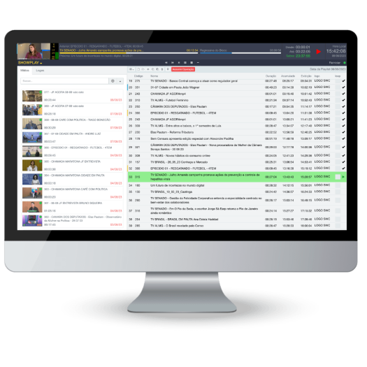 Tela de computador com o layout do “ShowPlay”.